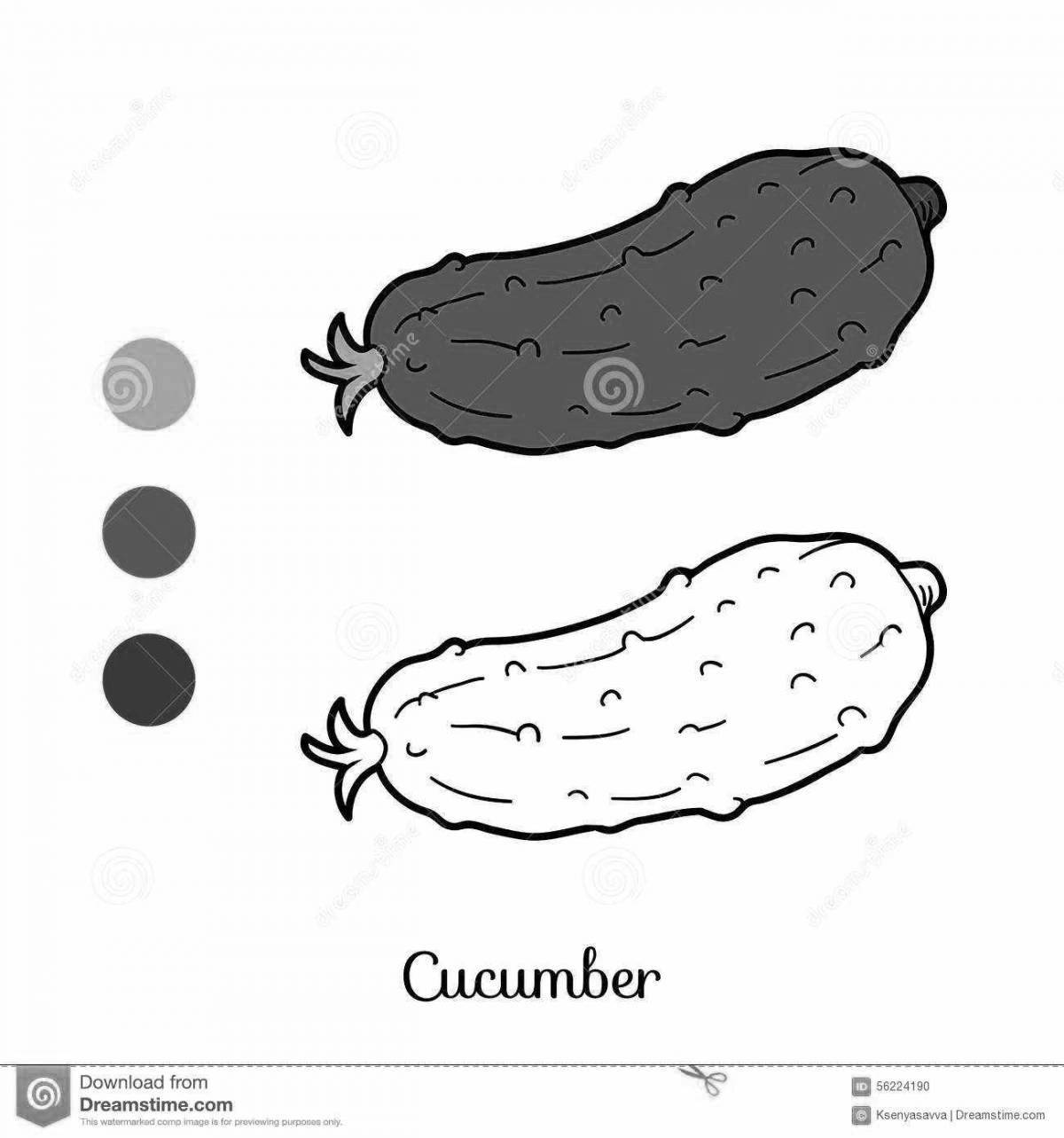 Awesome tomato and cucumber coloring page