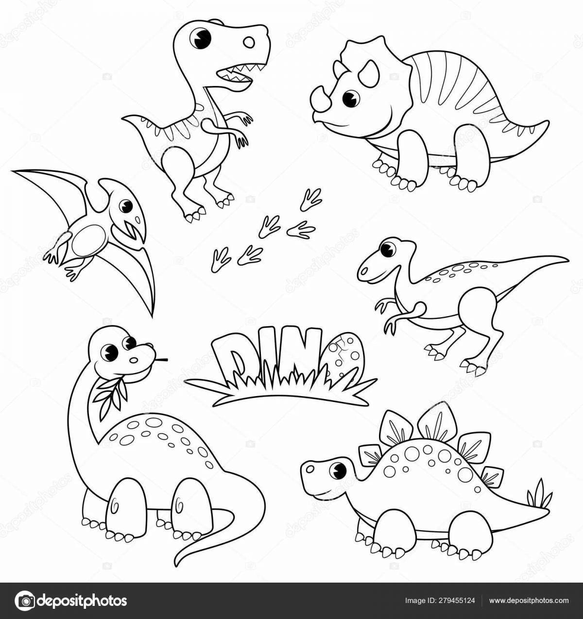 Sweet cute dinosaur coloring book