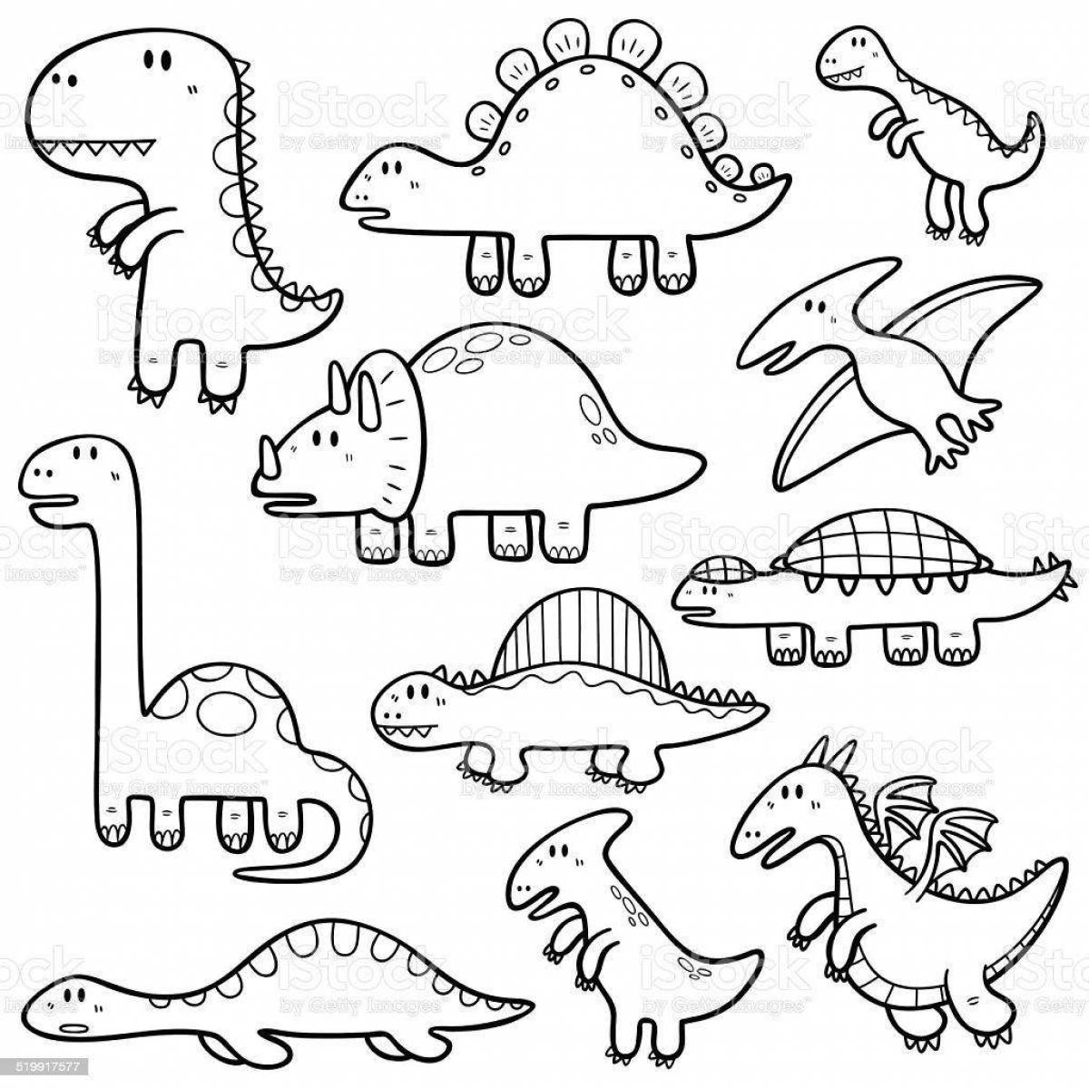 Live cute dinosaur coloring book