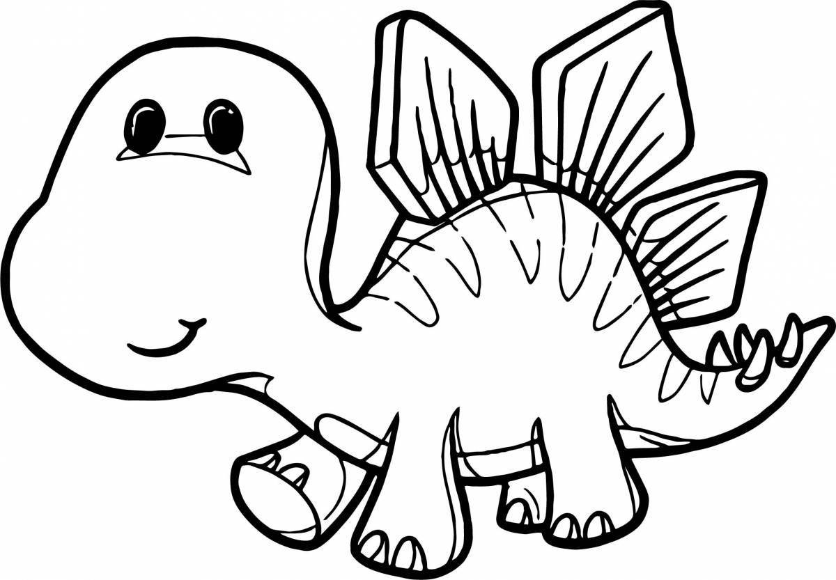Cute and fluffy dinosaur coloring book