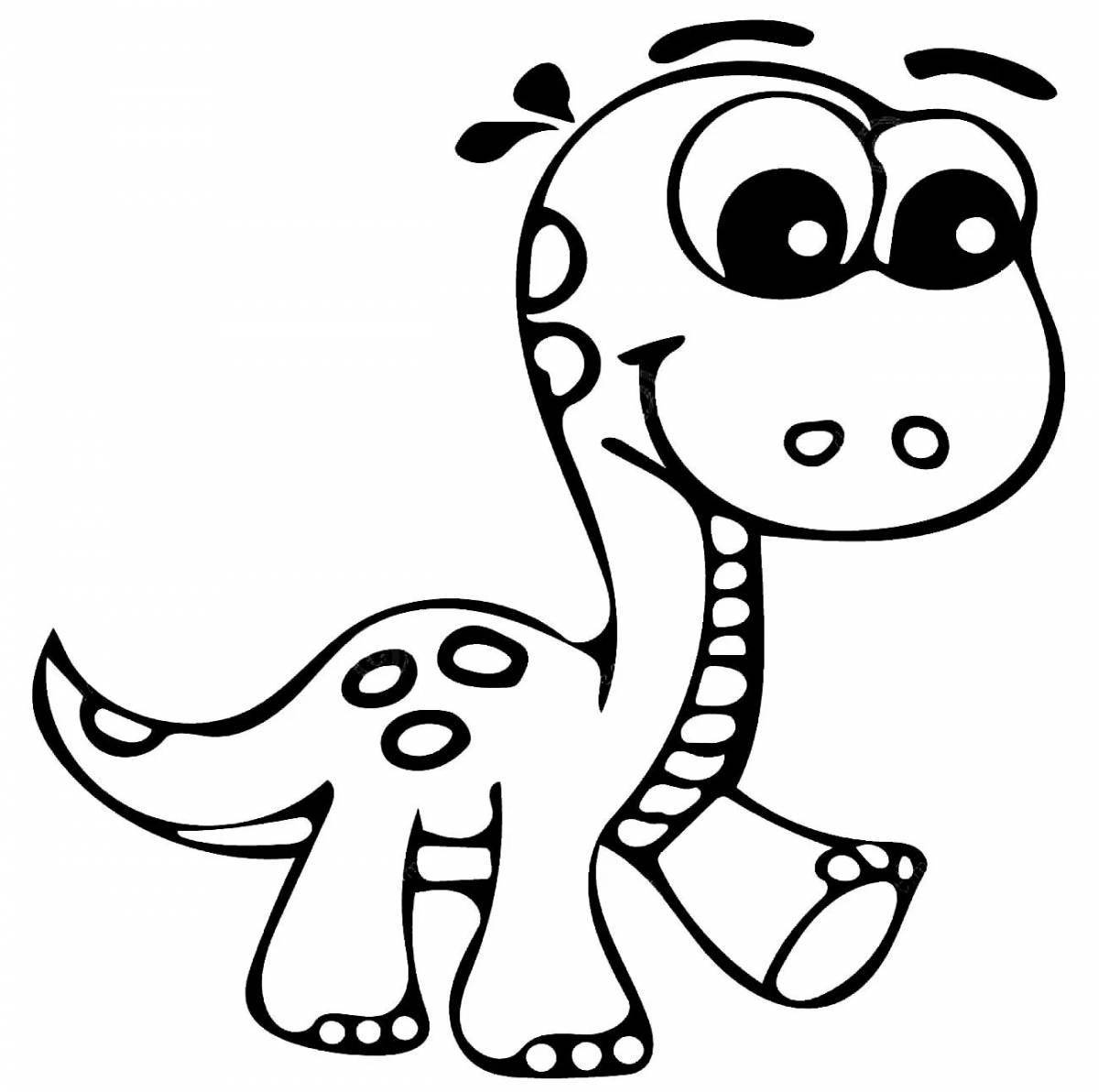 Cute and happy dinosaur coloring book