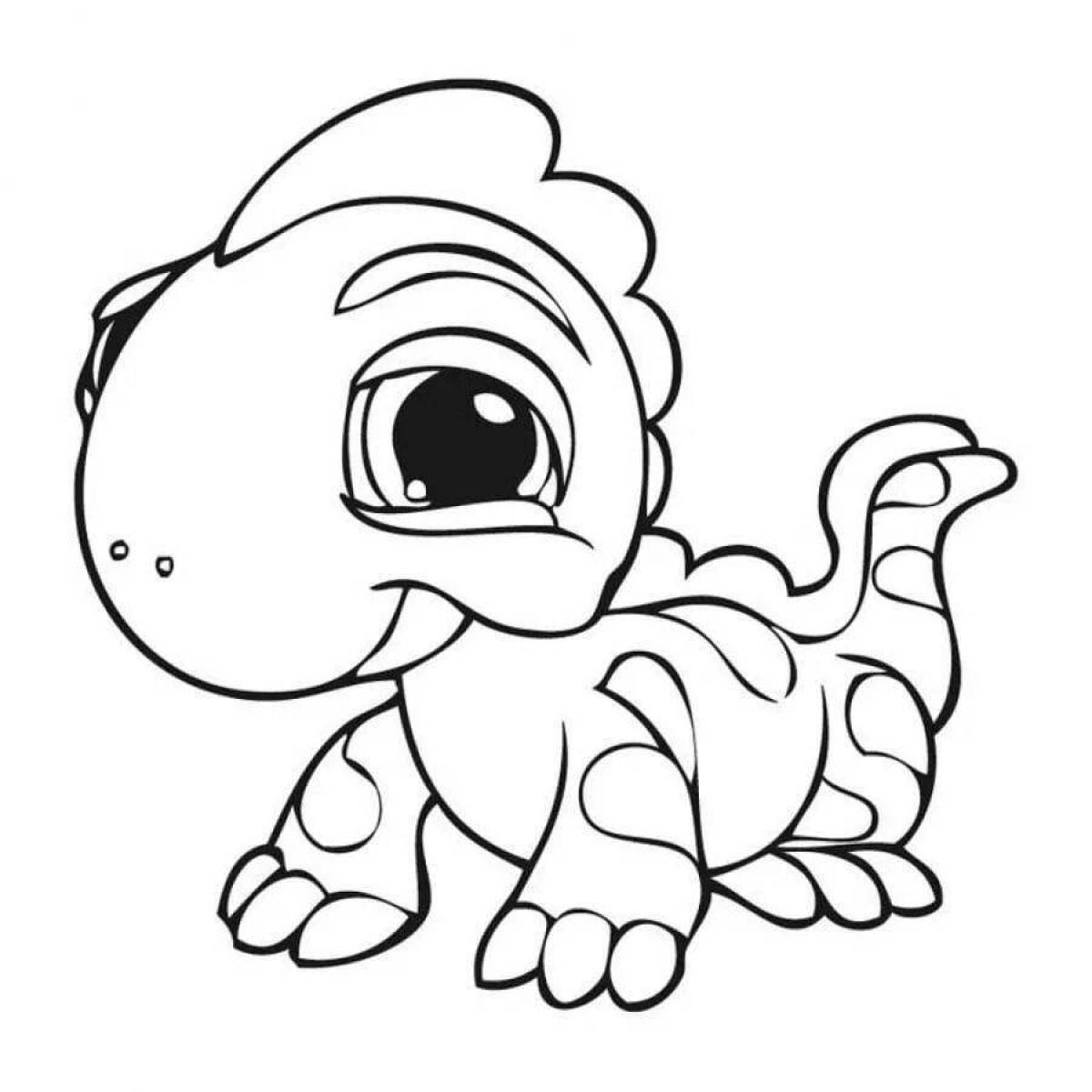Cute and funny dinosaur coloring book