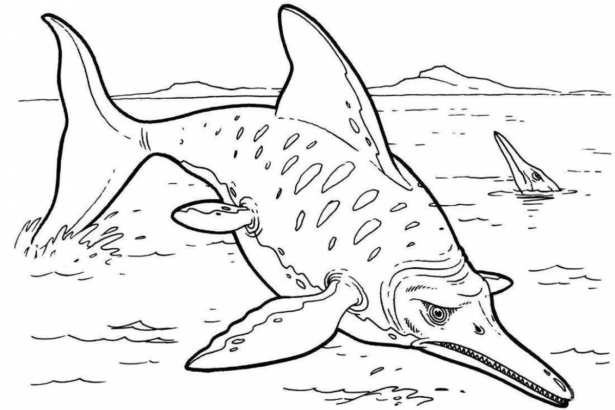 Aquatic dinosaurs coloring book