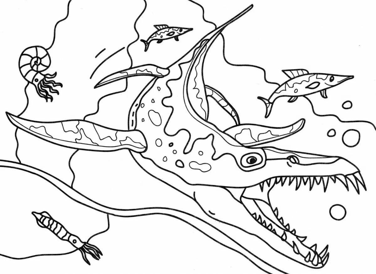 Яркие раскраски водные динозавры