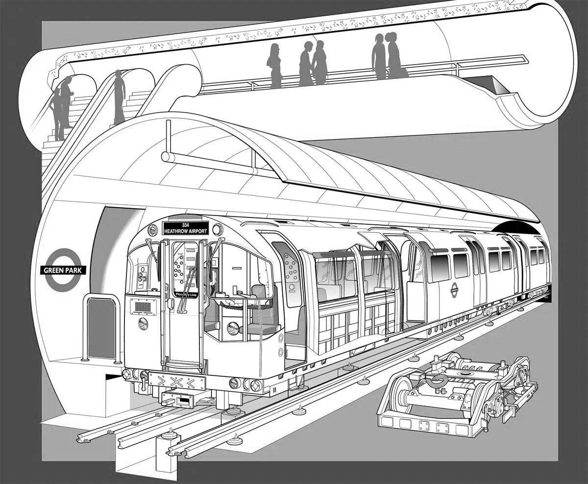 Coloring page magnificent underground car