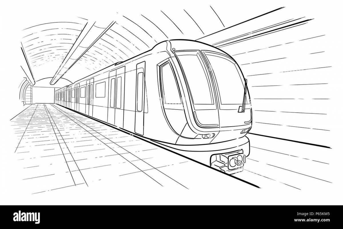 Underground car shiny coloring page