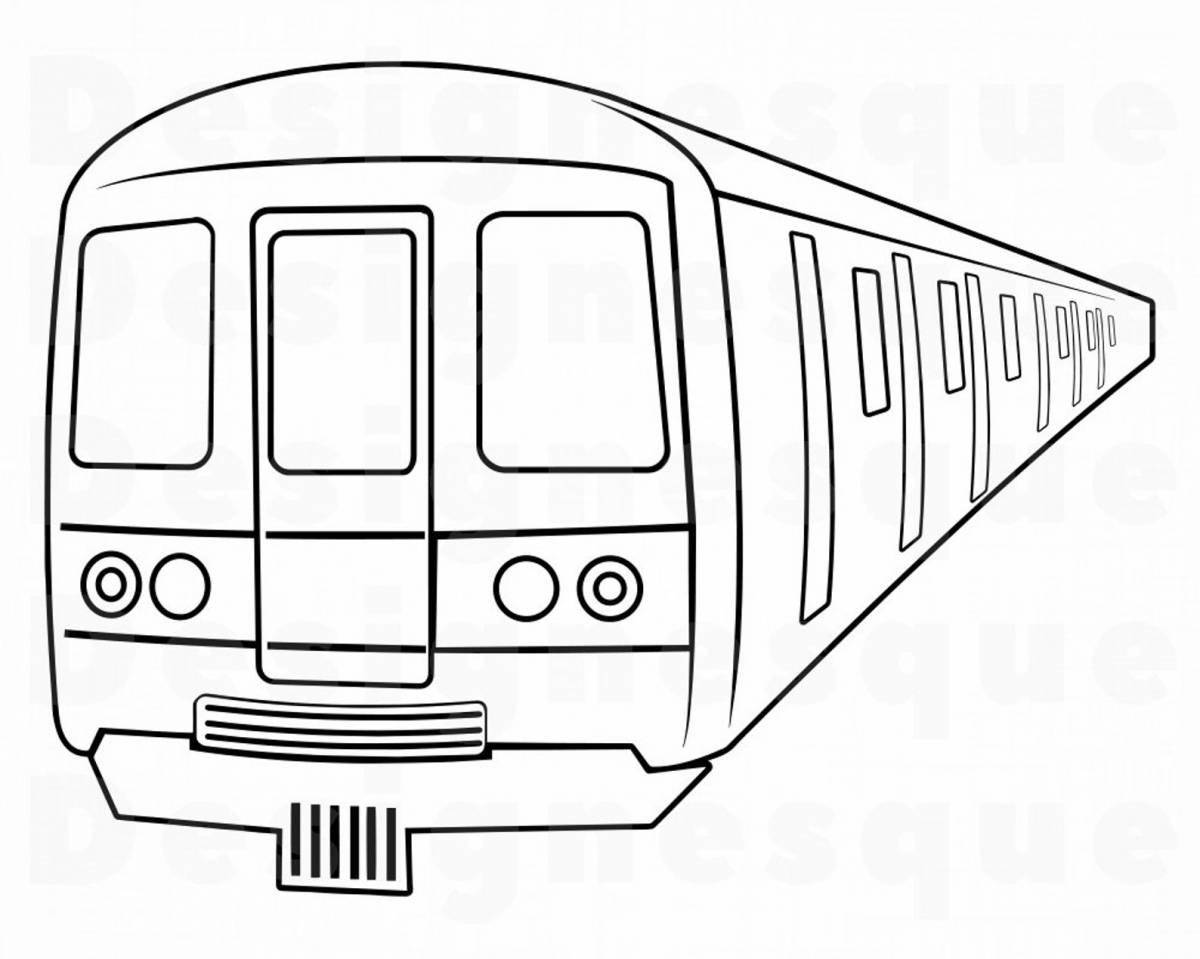 Восхитительная страница раскраски подземного вагона