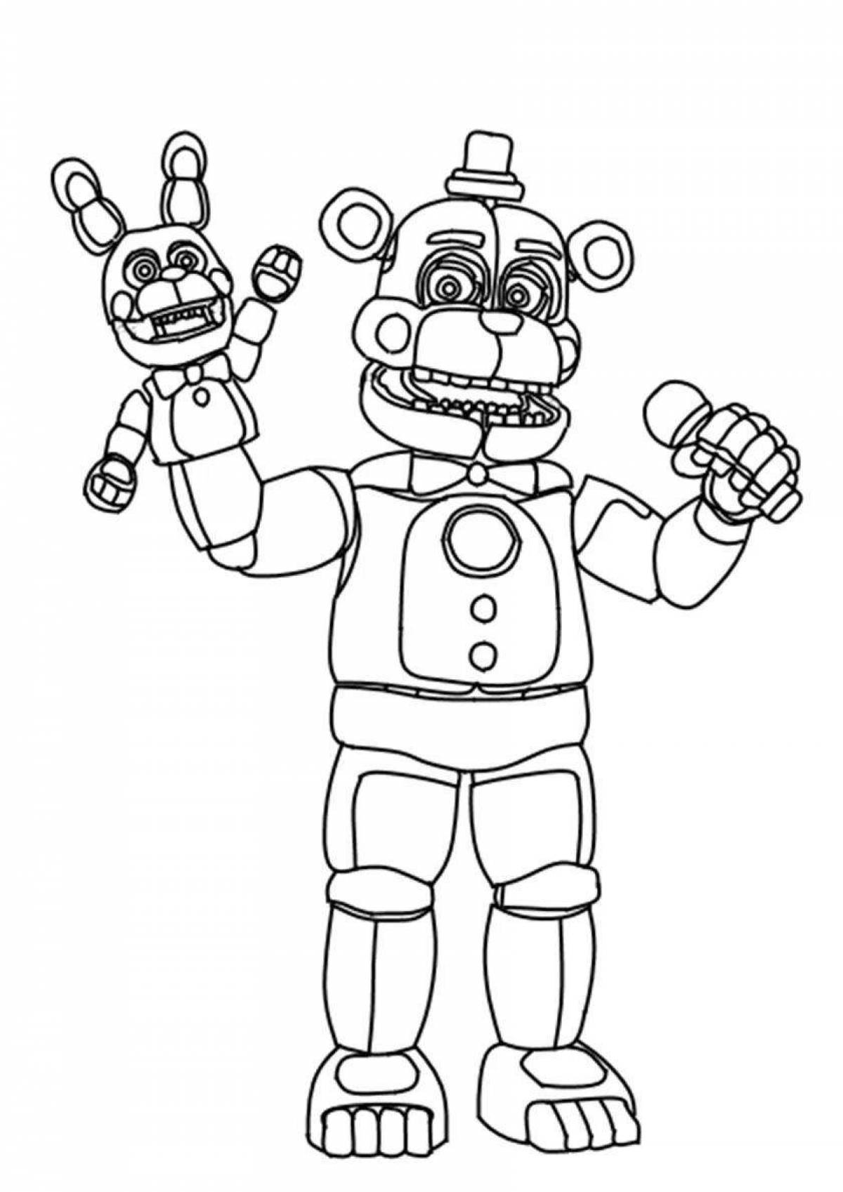 Funny freddy minecraft coloring