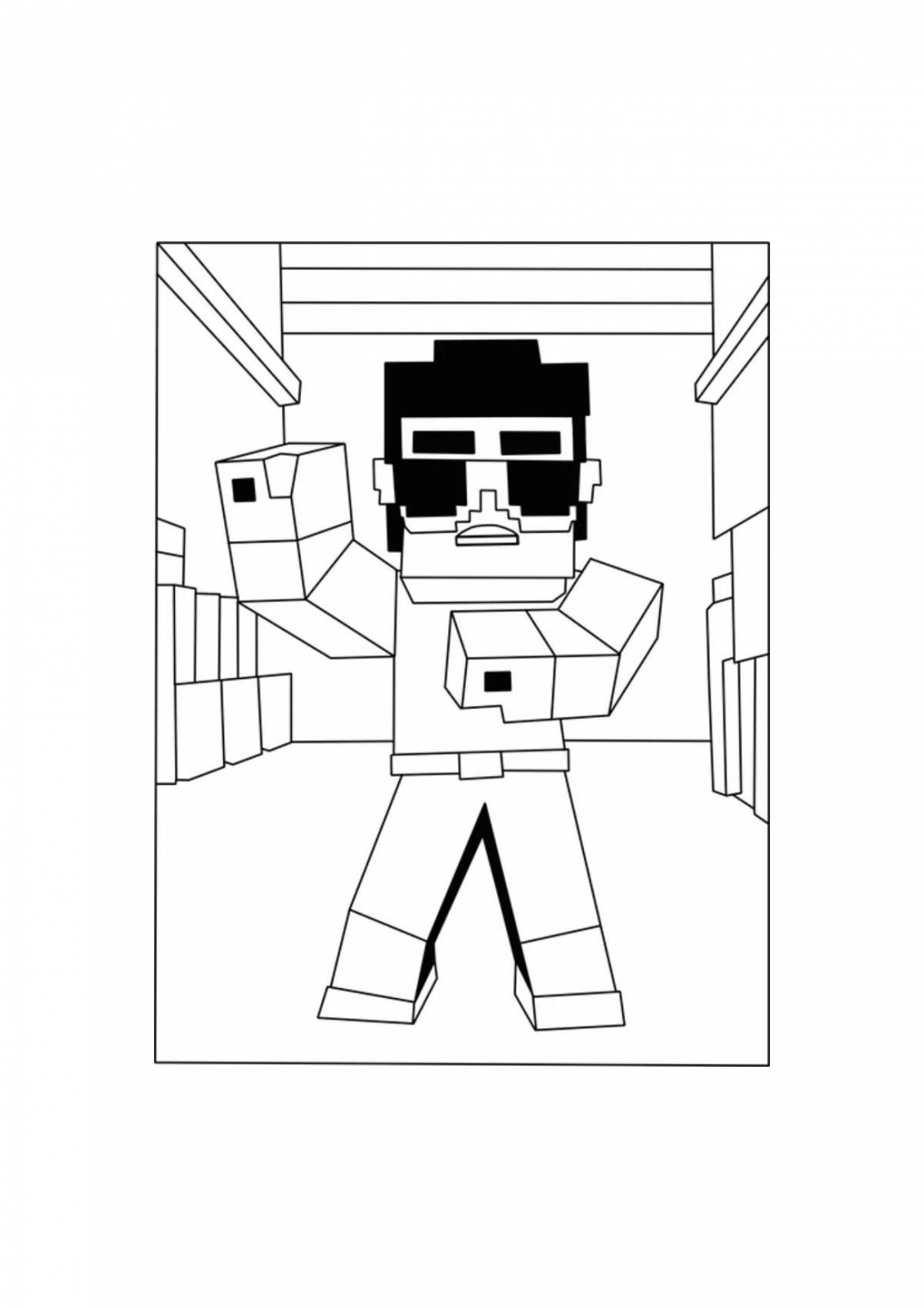 Exciting coloring freddy minecraft