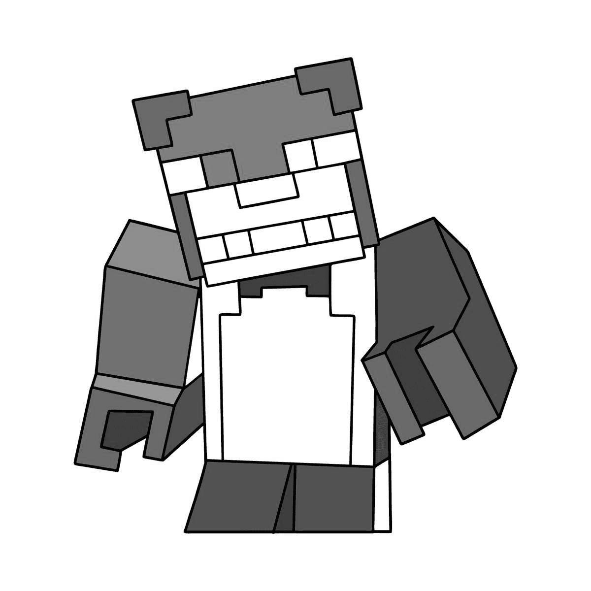 Humorous freddy minecraft coloring