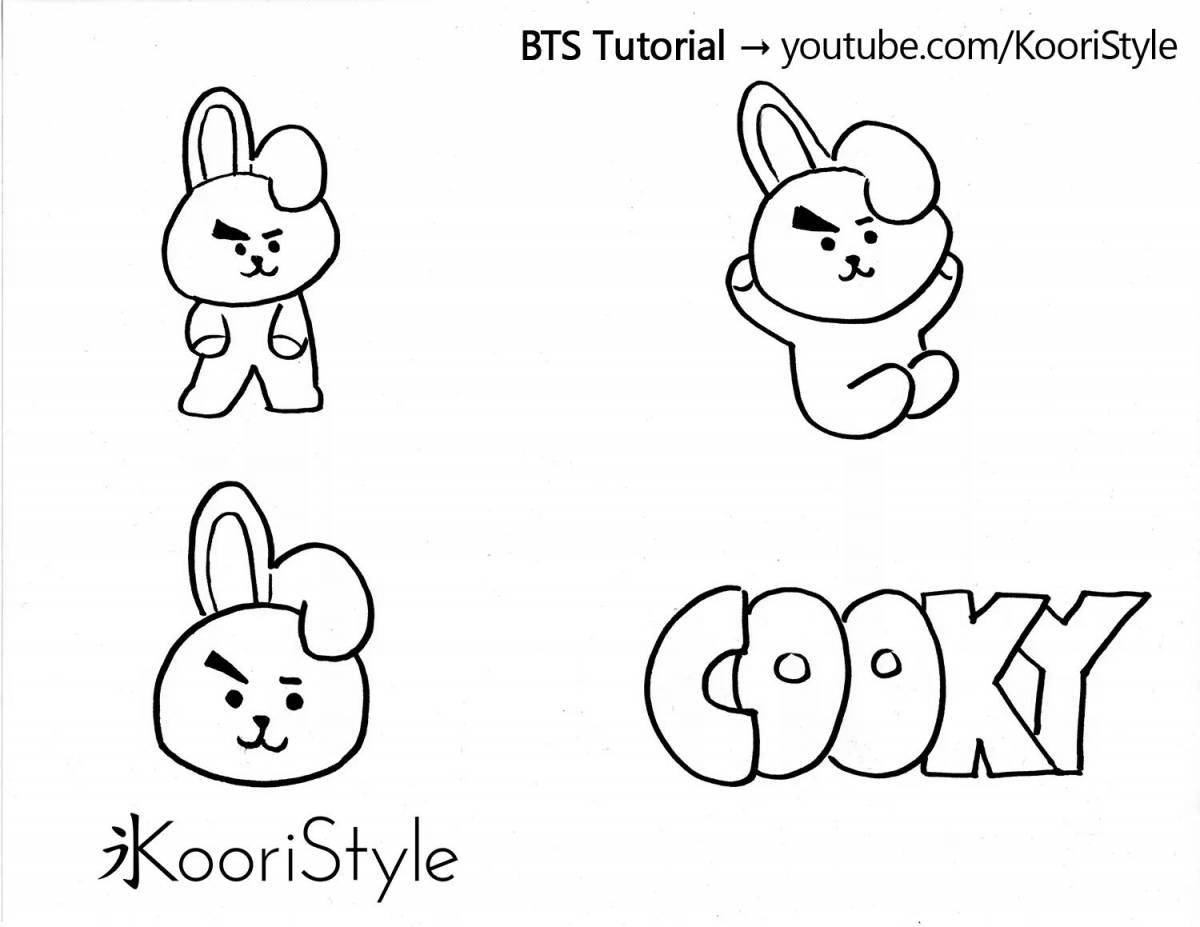 Joyful bts toy coloring page