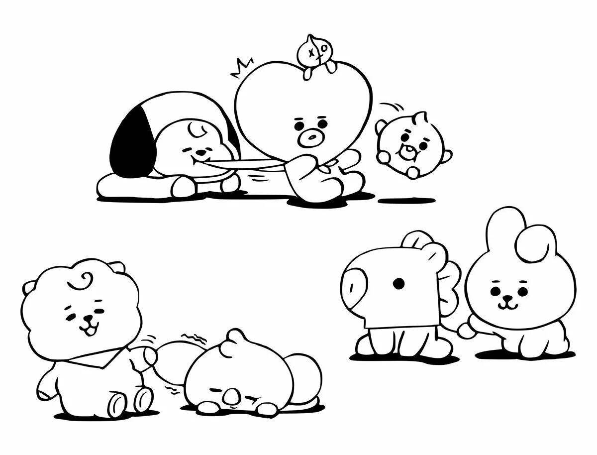 Exciting bts toy coloring page