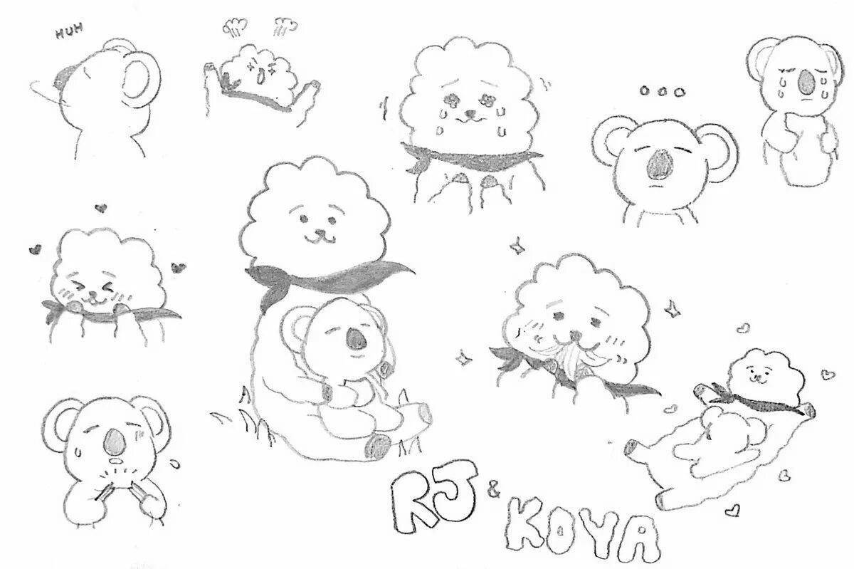 Charming coloring bts toys