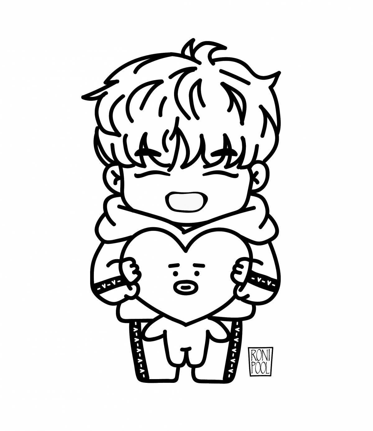 Coloring book cute bts toys