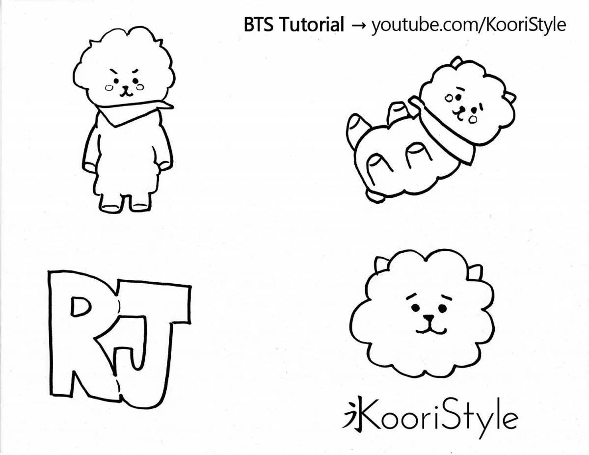 Attractive bts toy coloring page