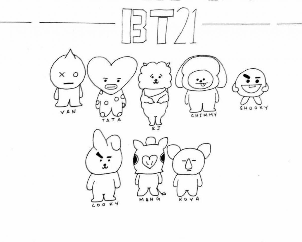 Glorious bts toy coloring page