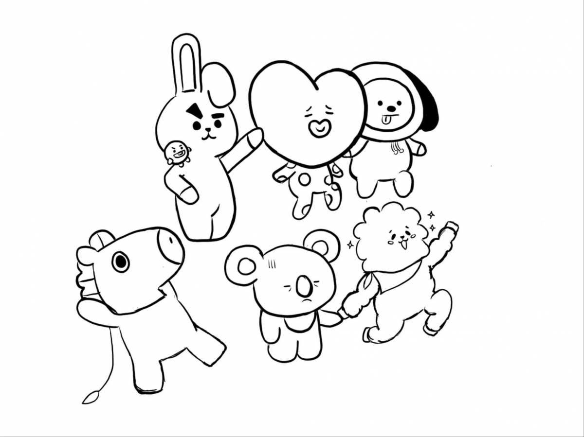 Cute bts toys coloring book