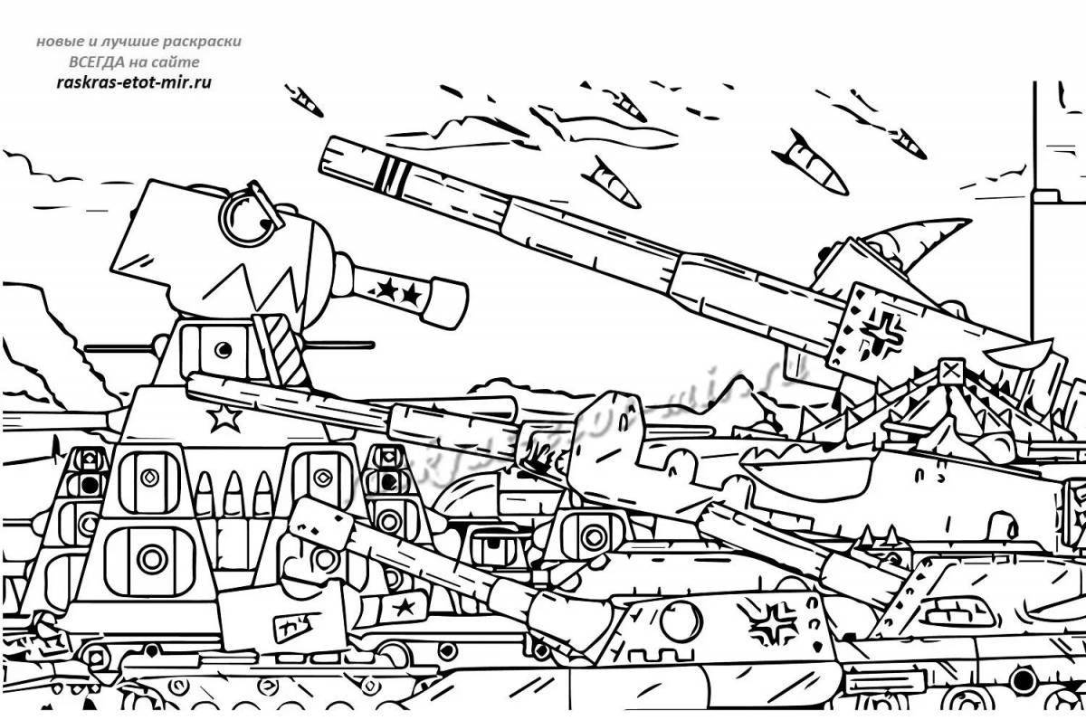 Troublesome tank coloring page