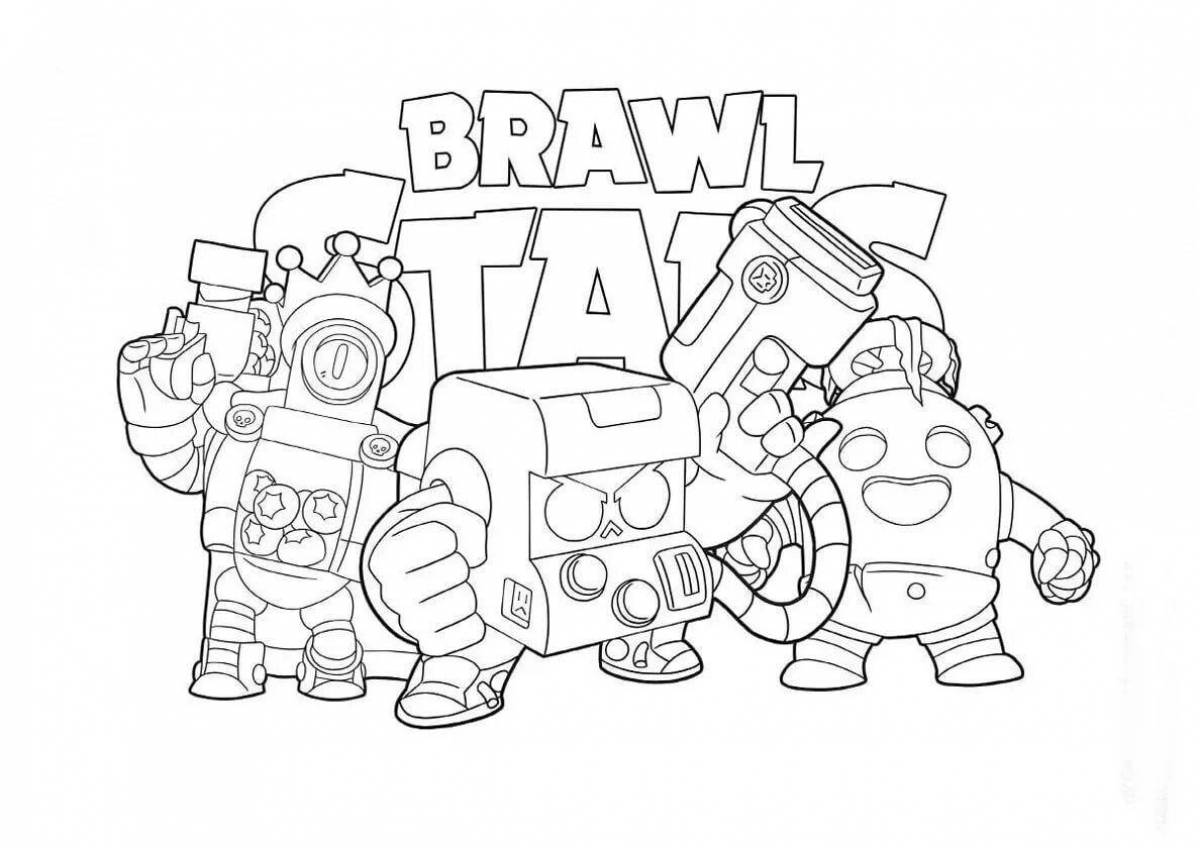 Bright fighter icons coloring page