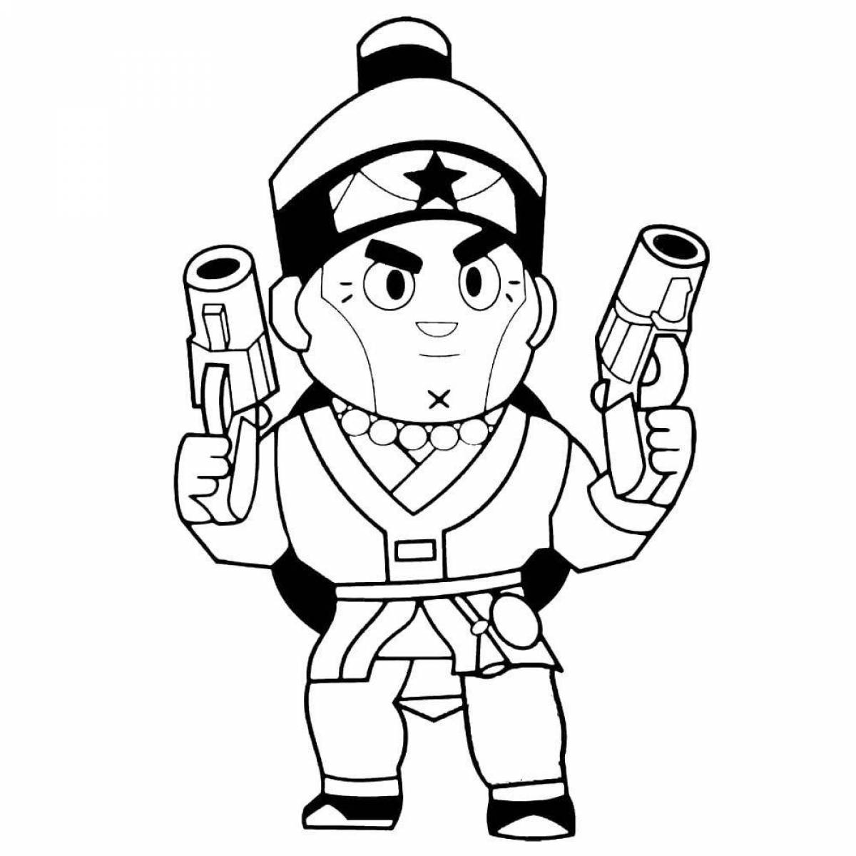 Joyful brawler pins coloring page