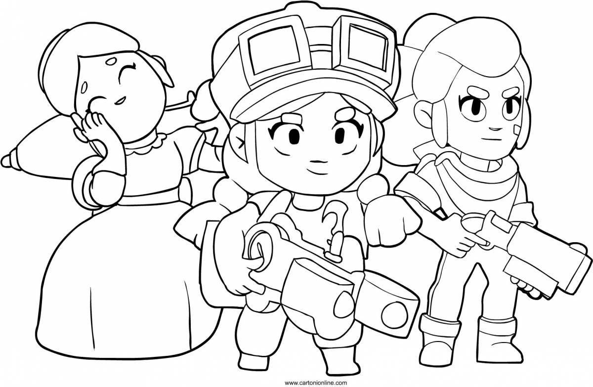 Animated brawler pins coloring pages