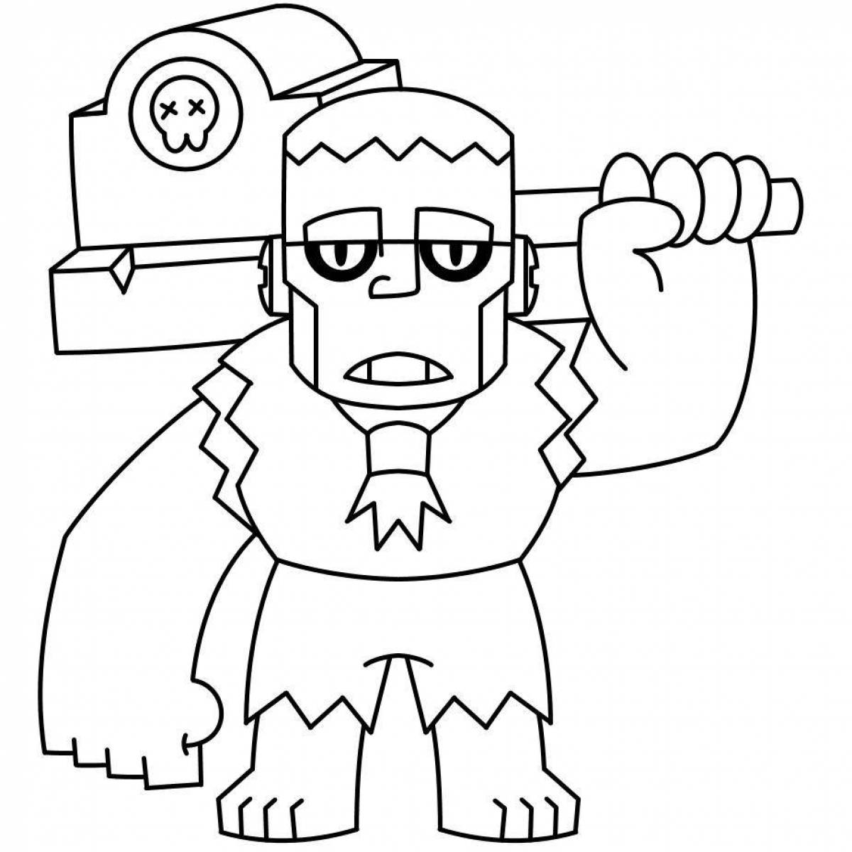 Splendid brawler pins coloring page