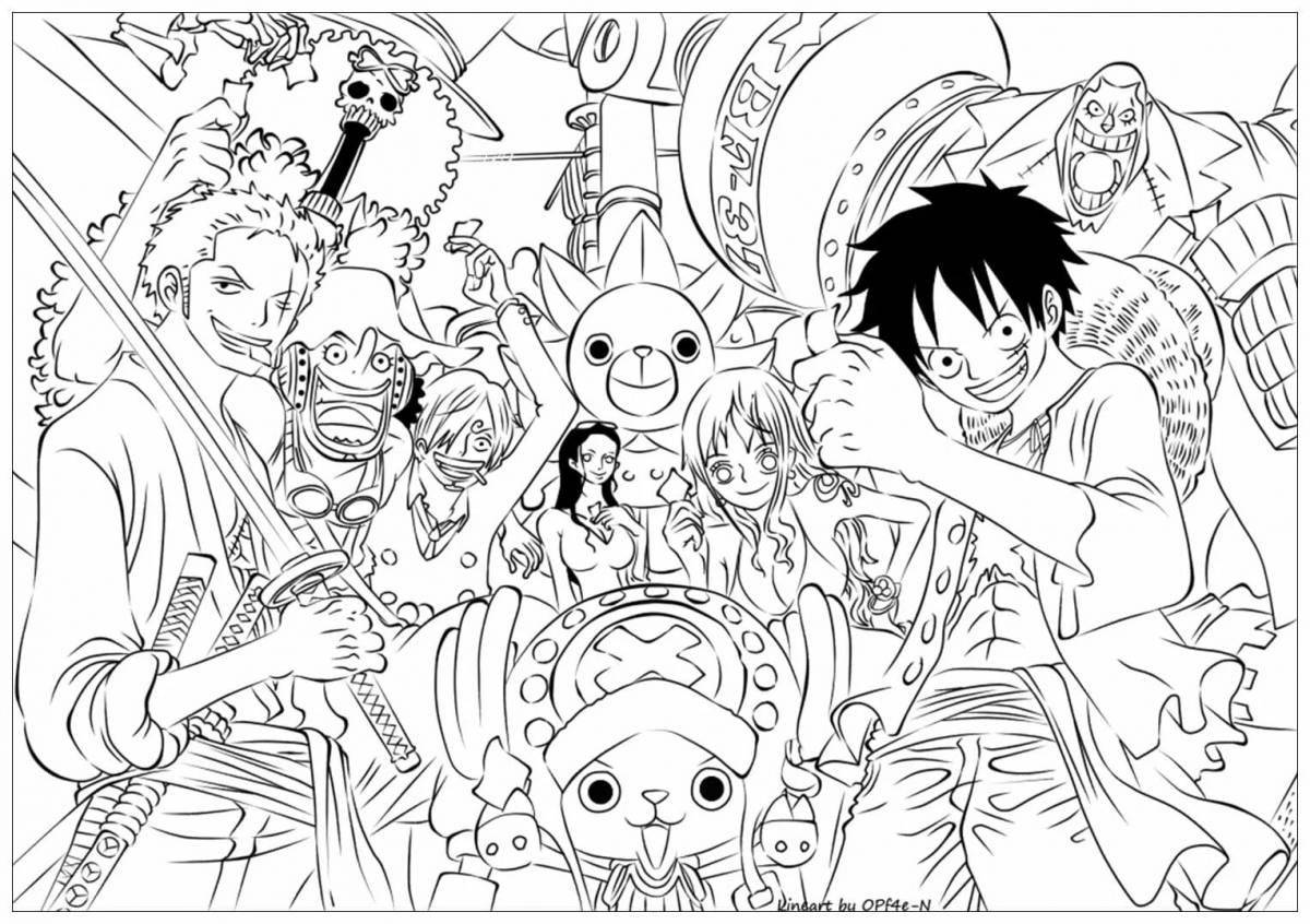 Coloring book glowing anime poster