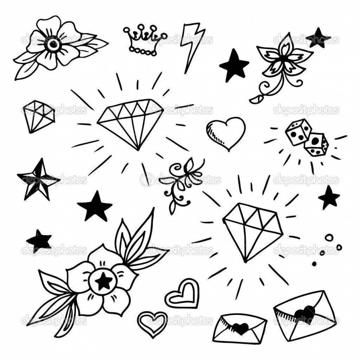 Amazing little tattoo coloring page
