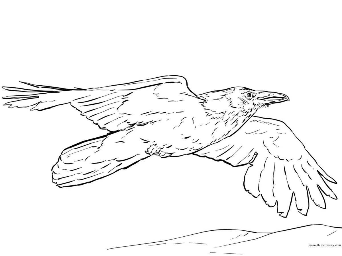 Delightful drawing of a crow