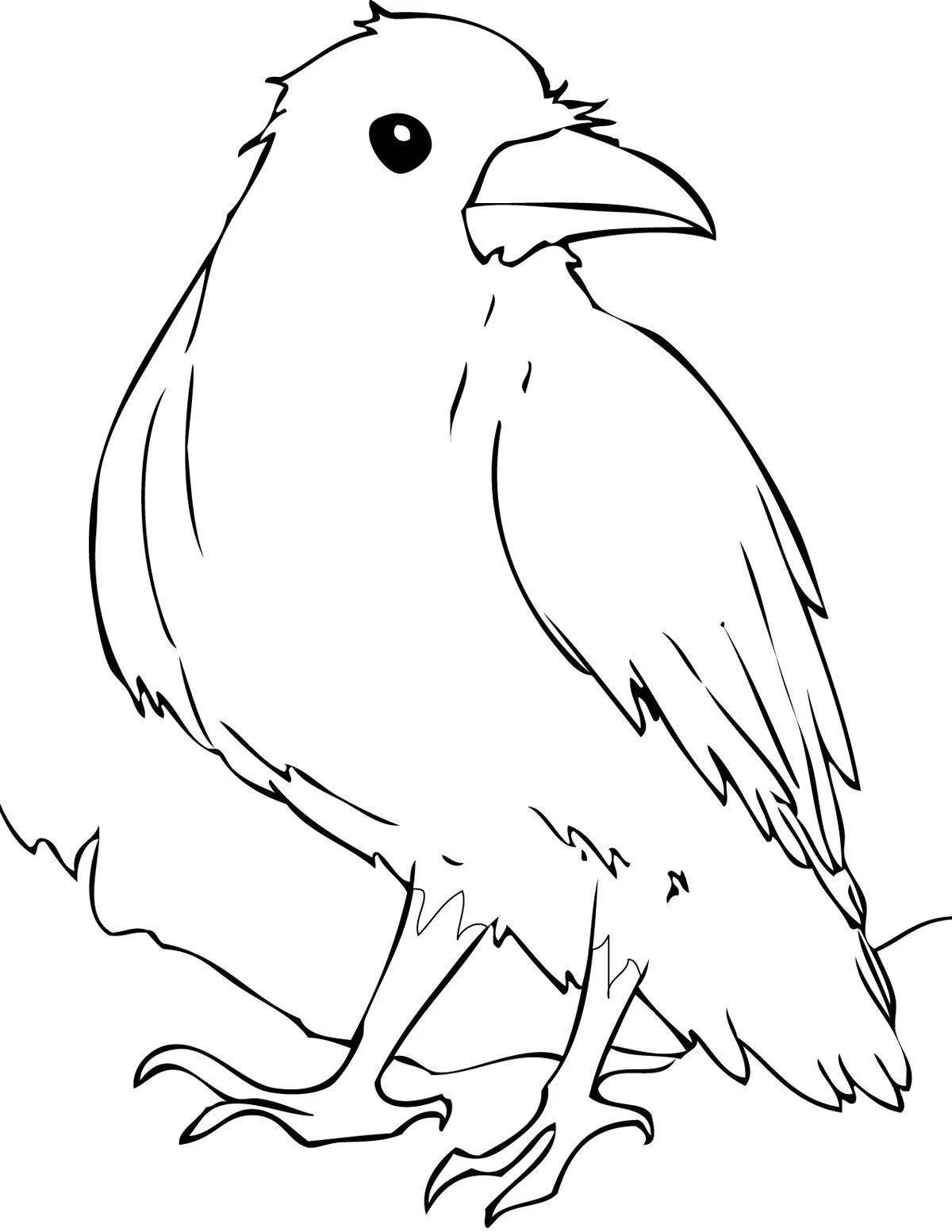 Раскраска художественная ворона