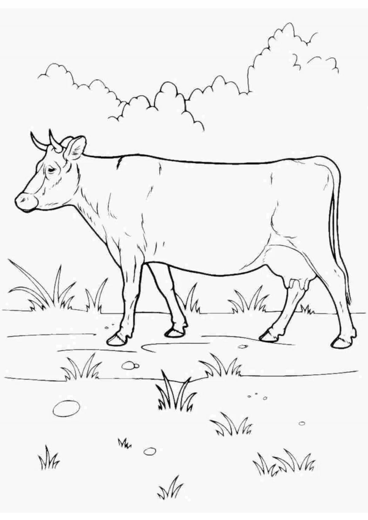 Happy cow coloring page