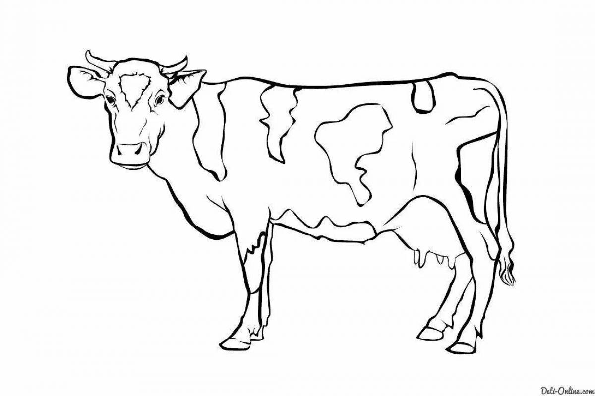 Delightful drawing of a cow