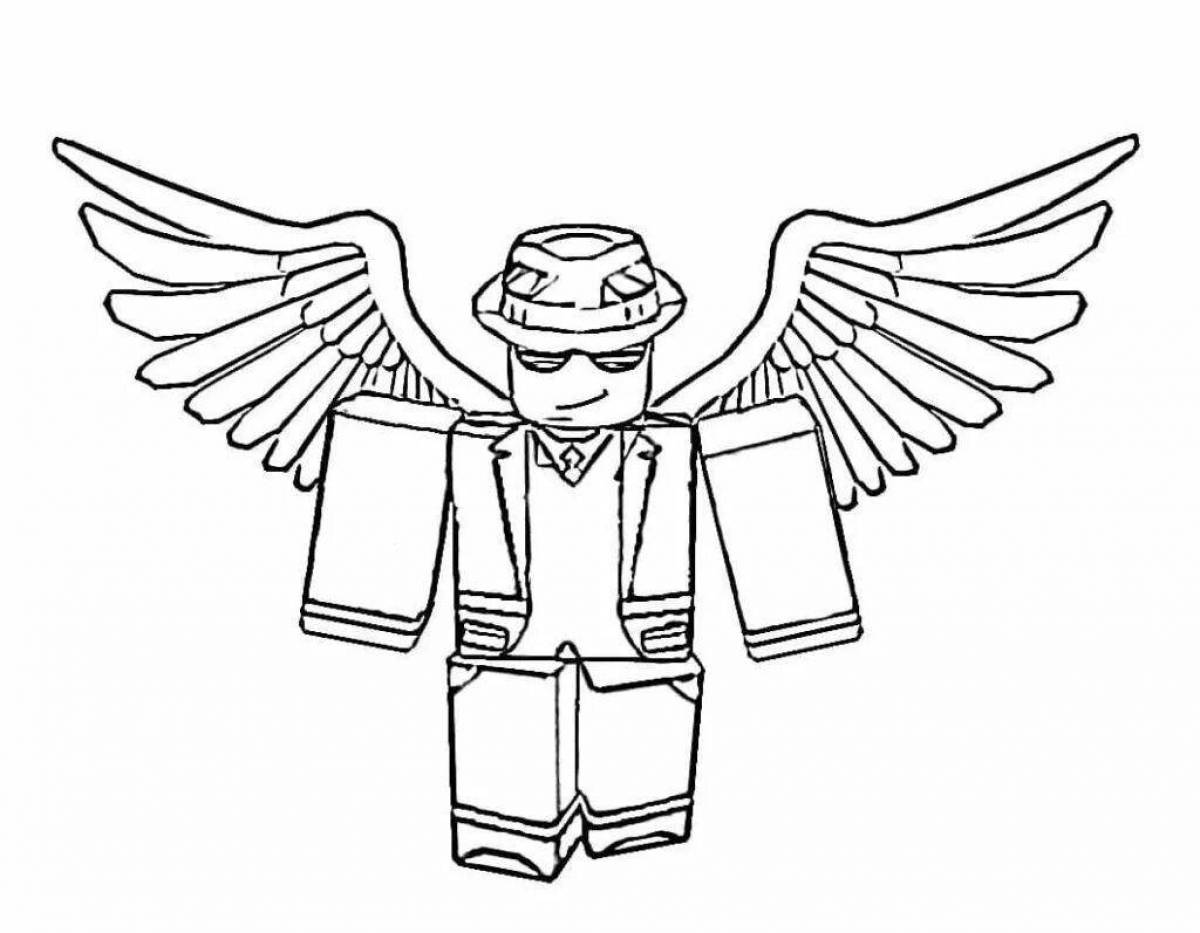 Colorful roblox heroes coloring page