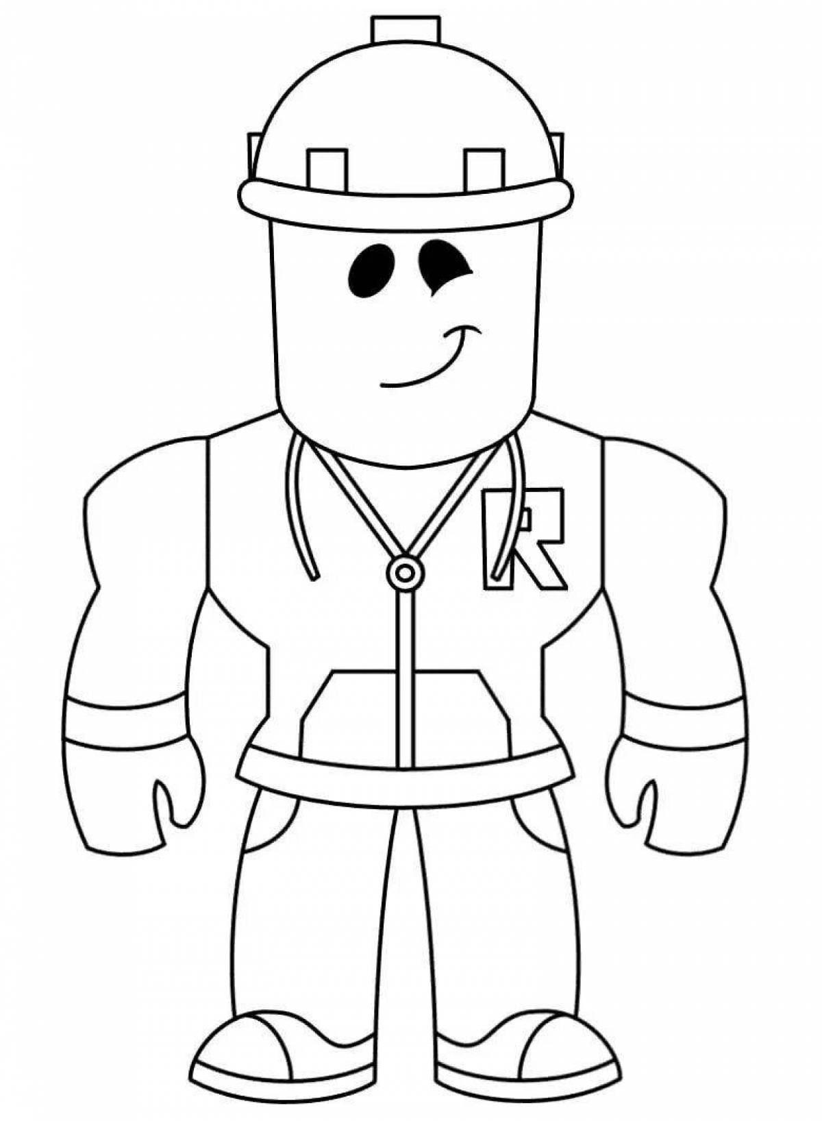 Playful roblox heroes coloring page