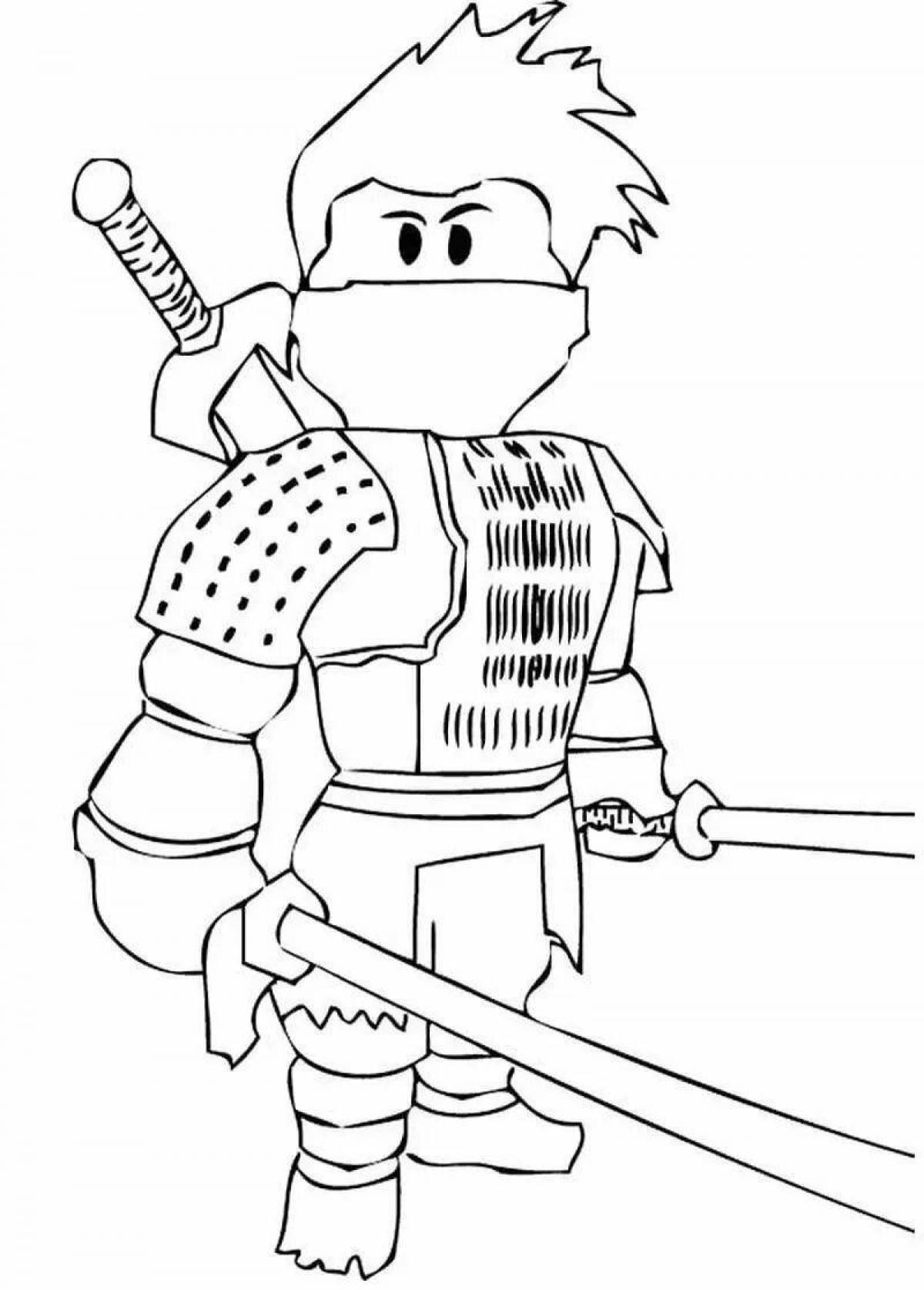 Charming roblox characters coloring page