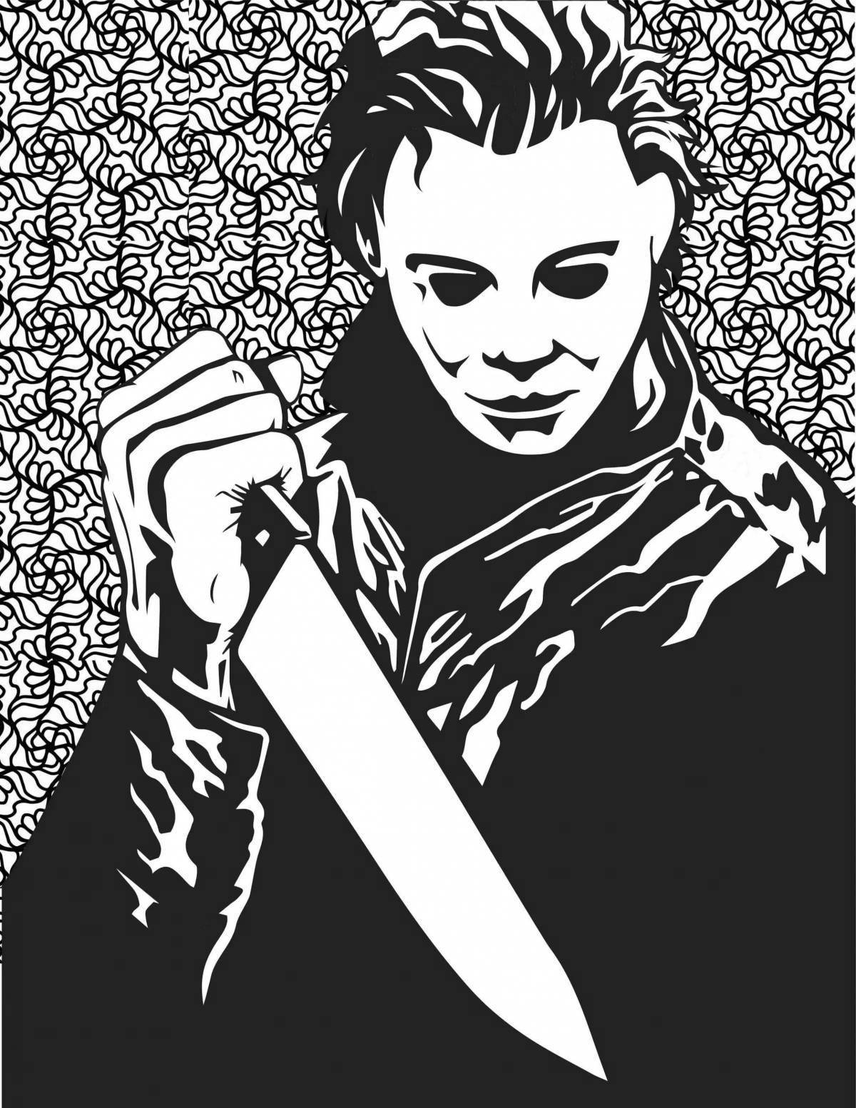 Coloring page creepy michael myers