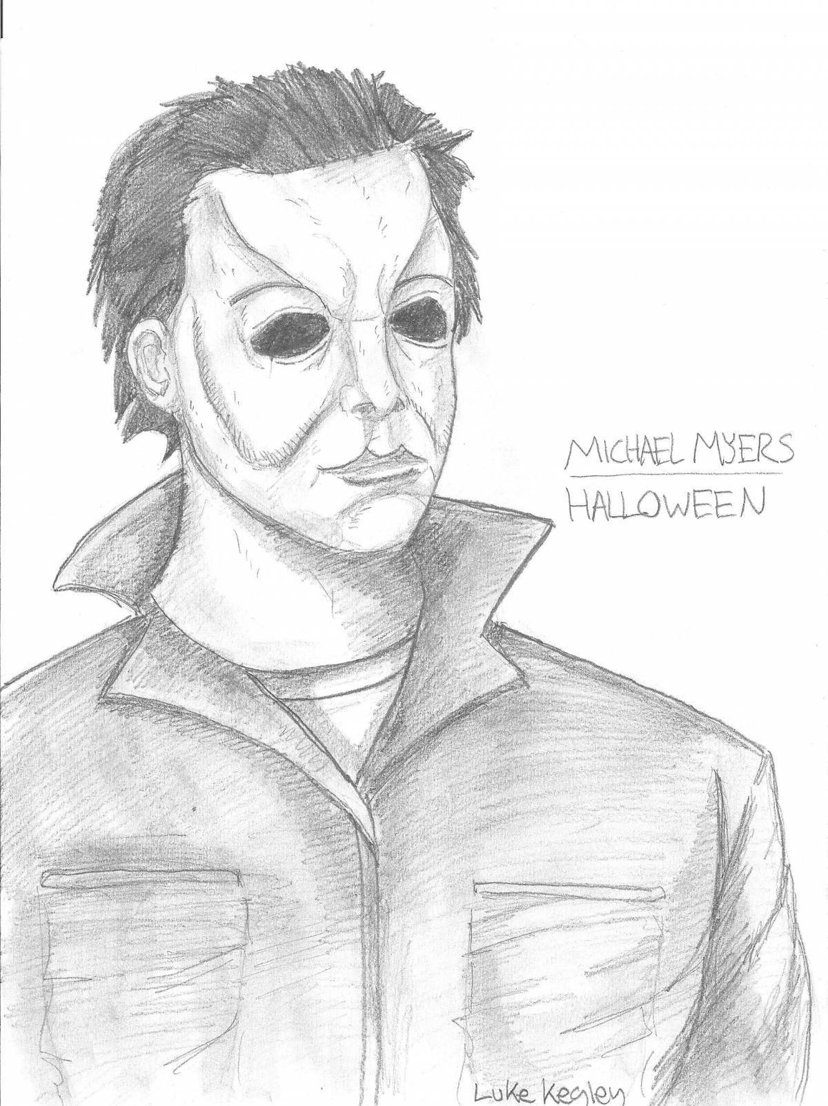 Spooky michael myers coloring book