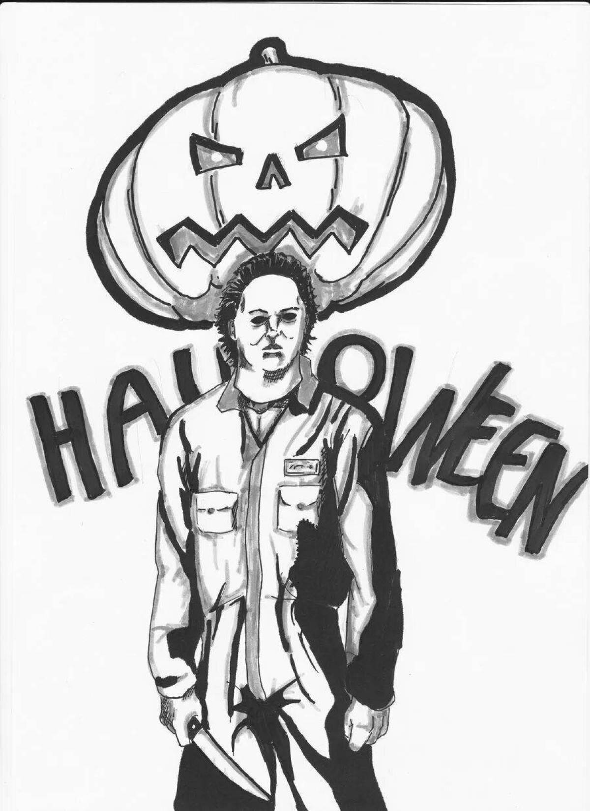 Coloring book terrifying michael myers
