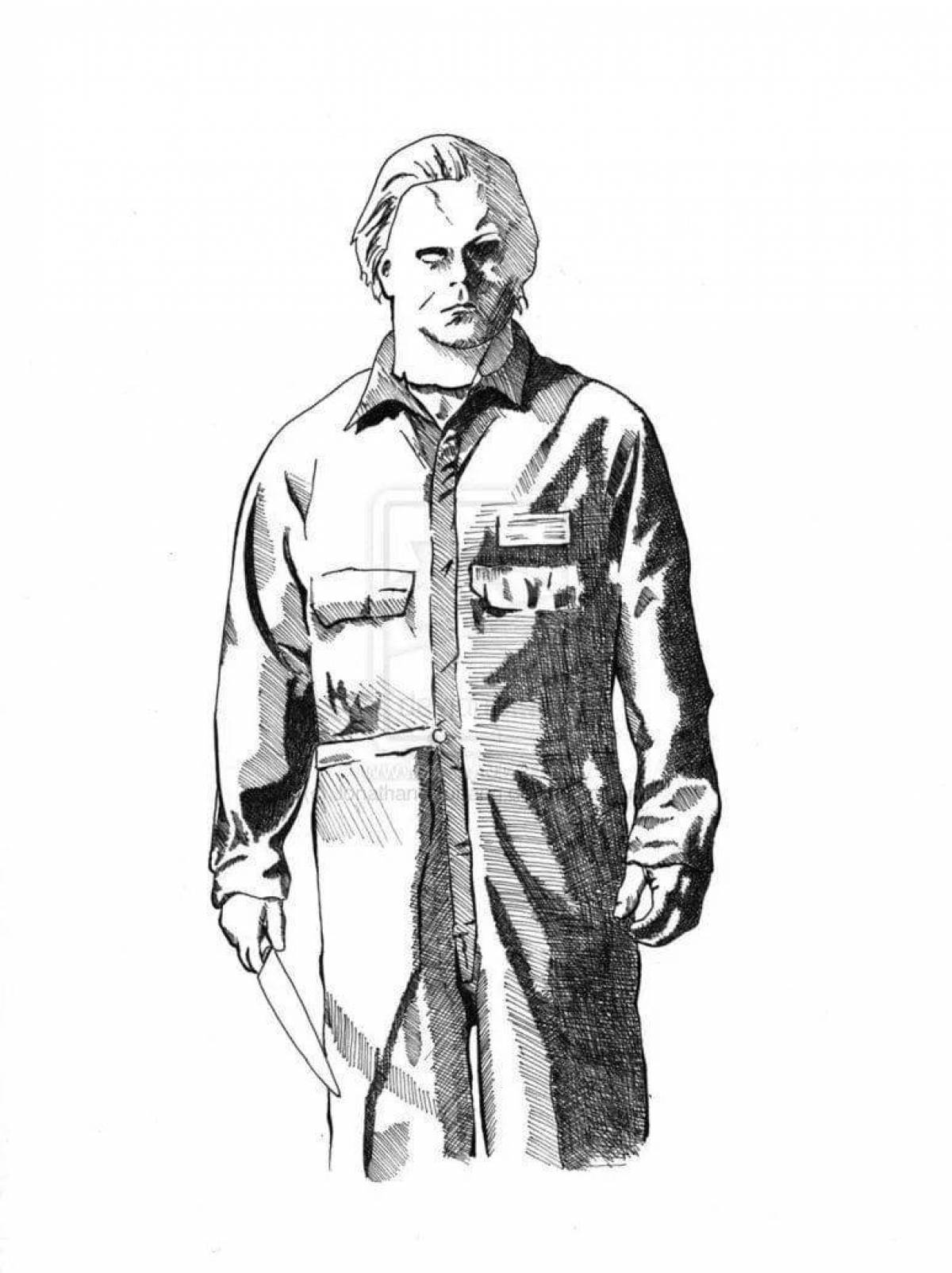 Photo Coloring page disgusting michael myers