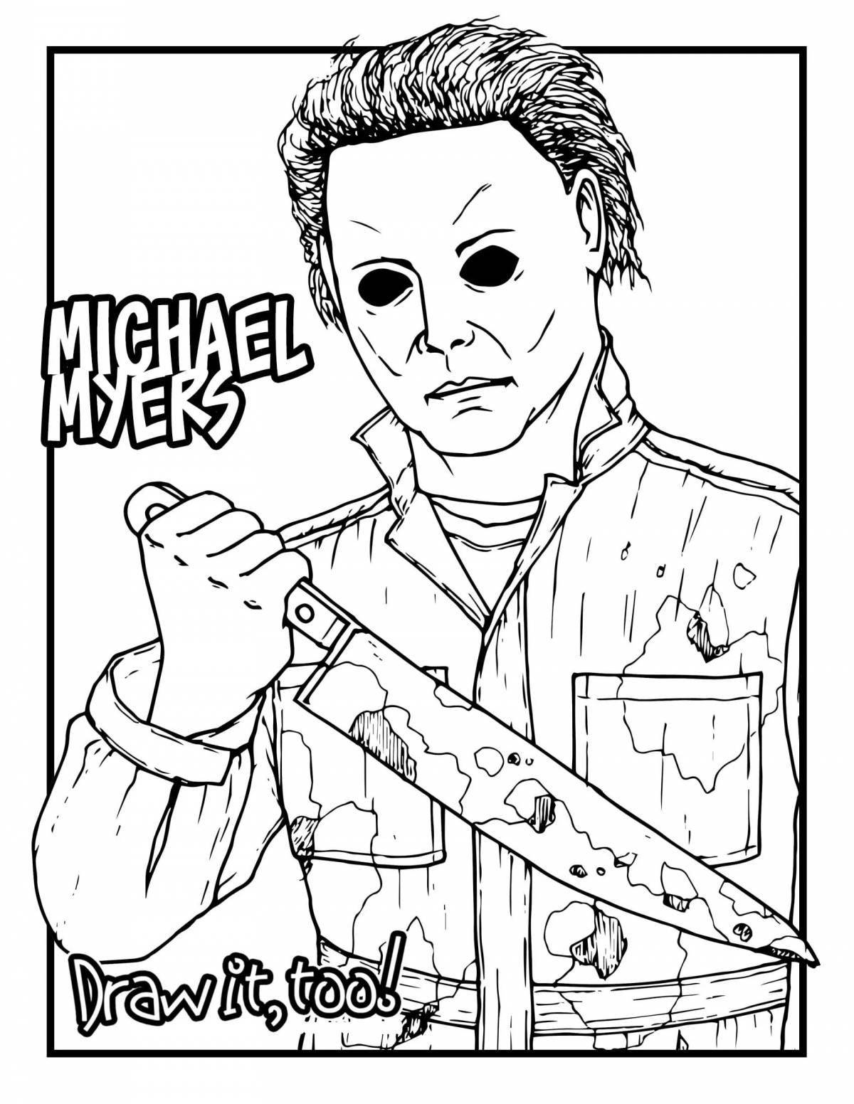 Michael Myers grotesque coloring book