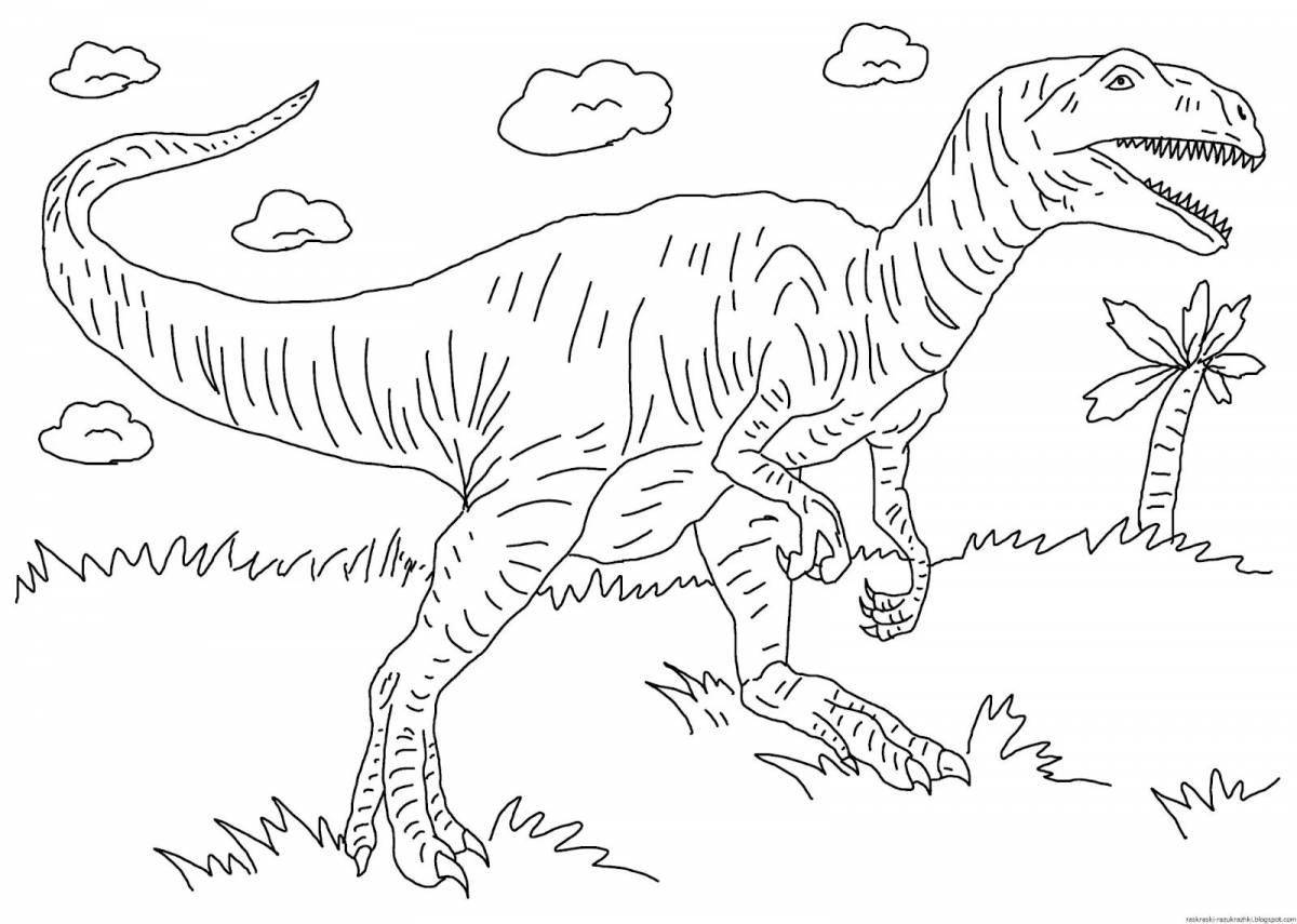 Playful baby dinosaur coloring book