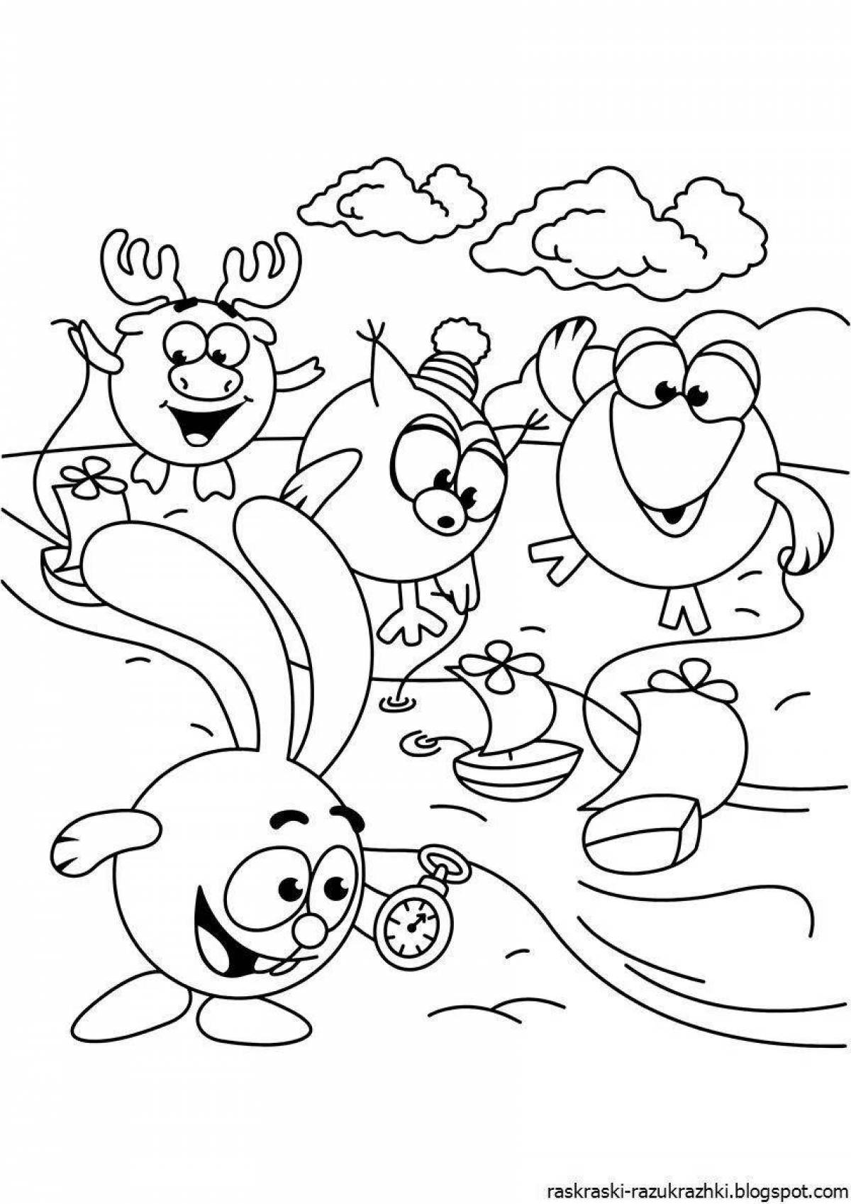 Charming children's smeshariki coloring pages