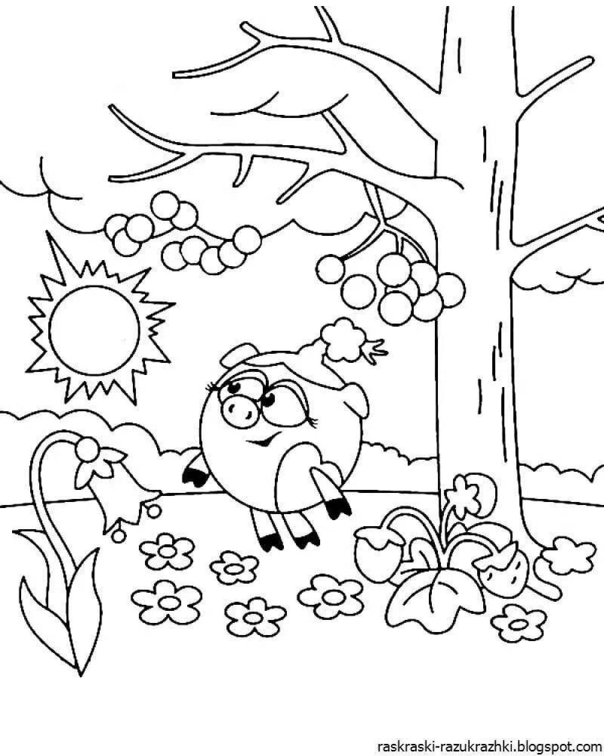 Cute children's smeshariki coloring pages