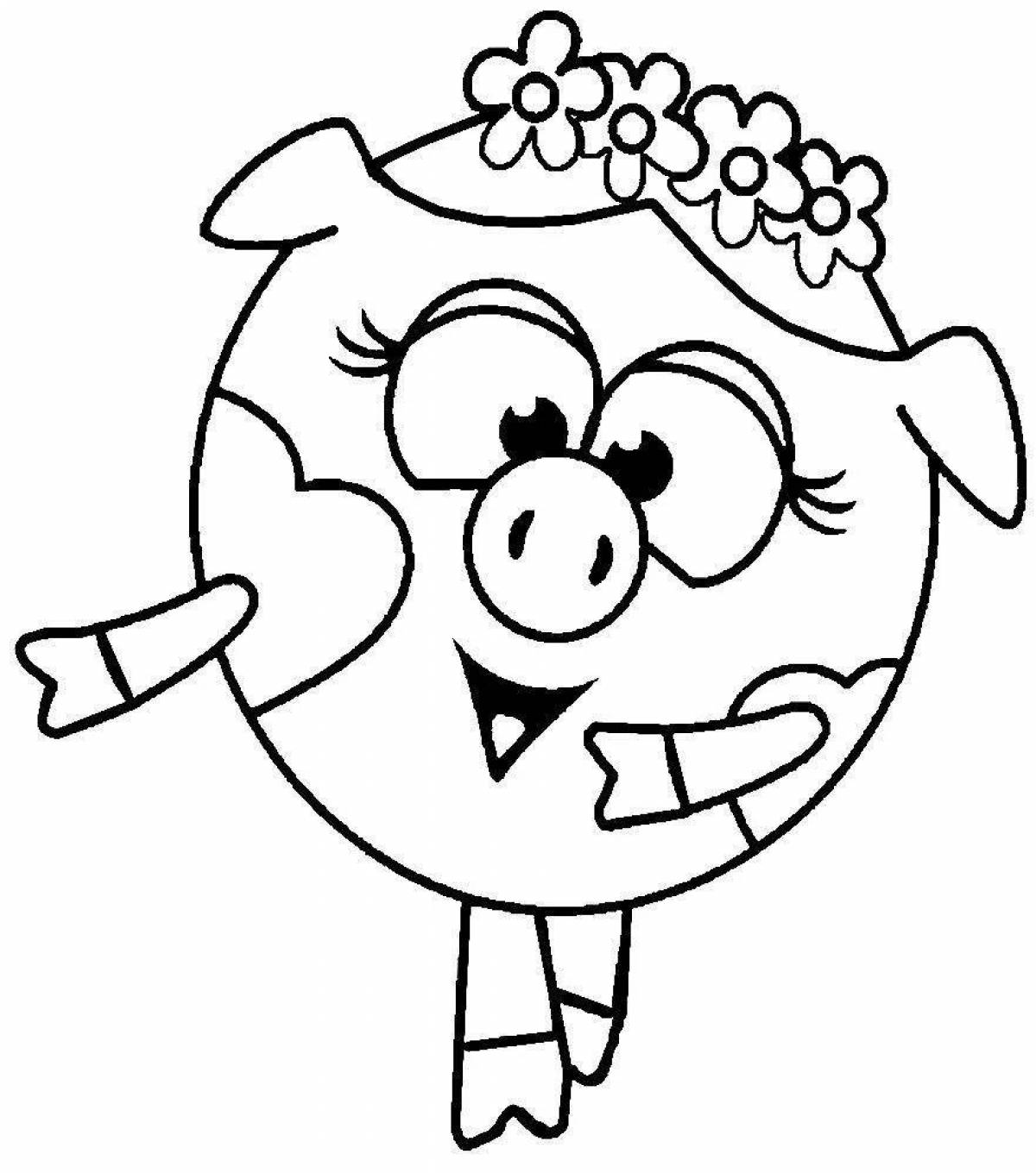 Smeshariki children's coloring pages filled with colors