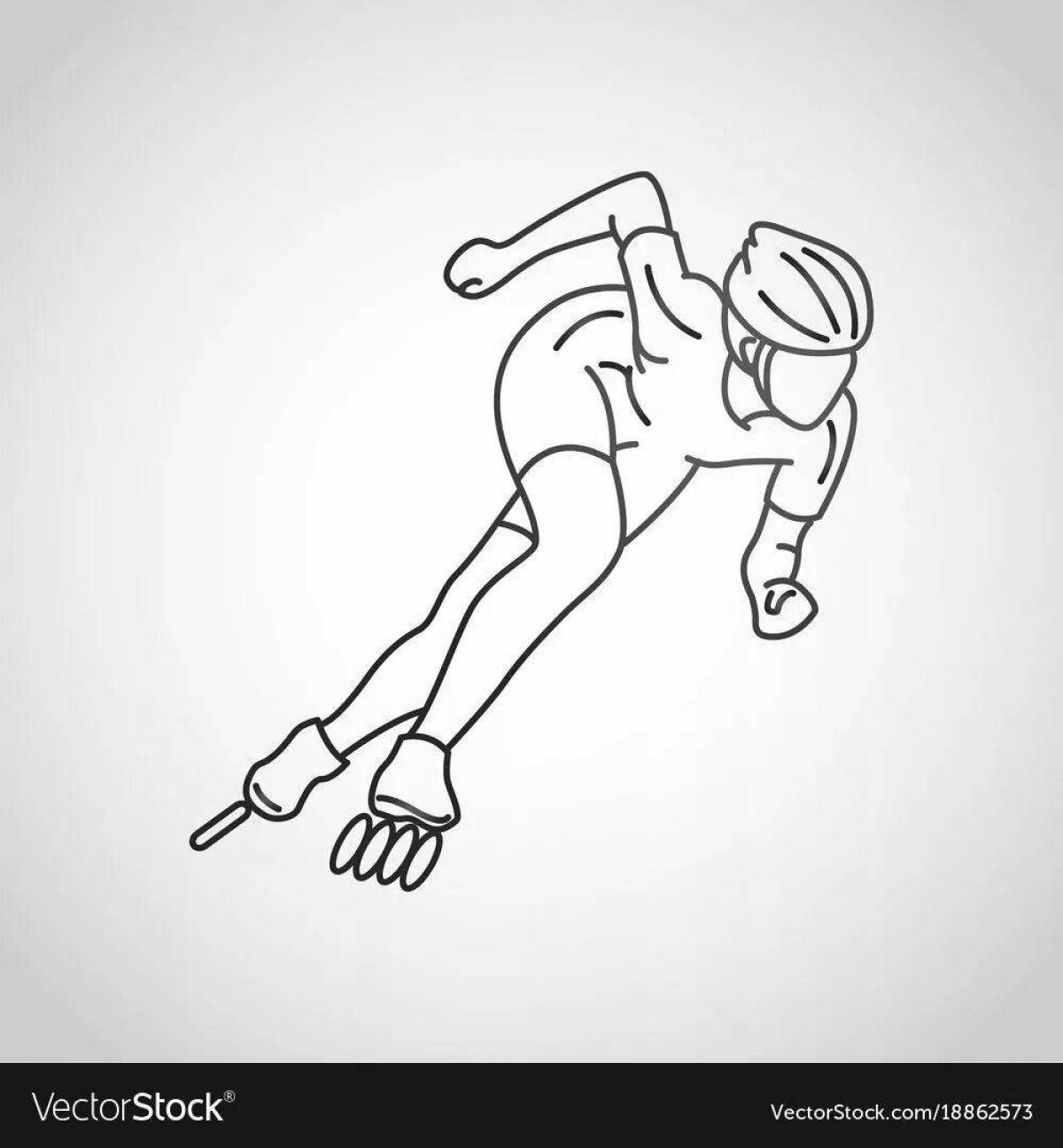Photo Exciting skating coloring page