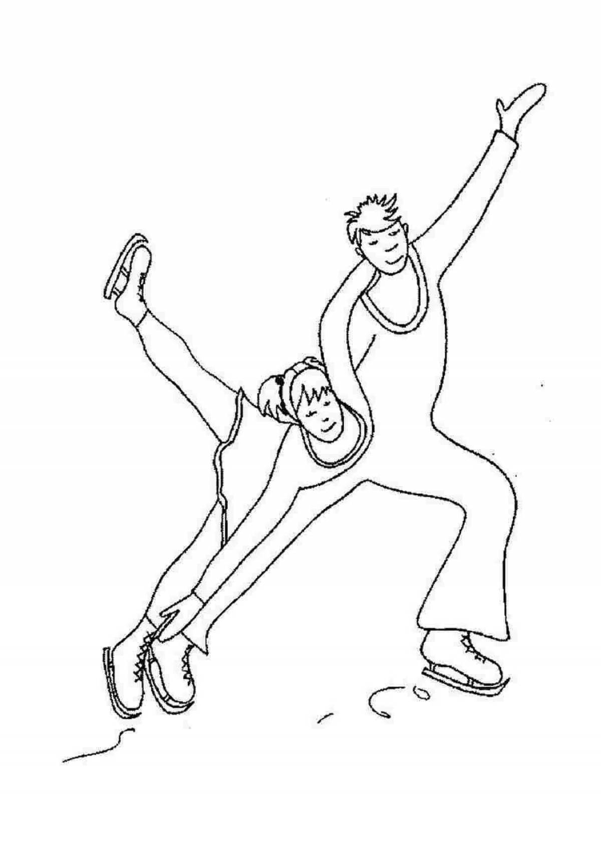 Glitter skating coloring page