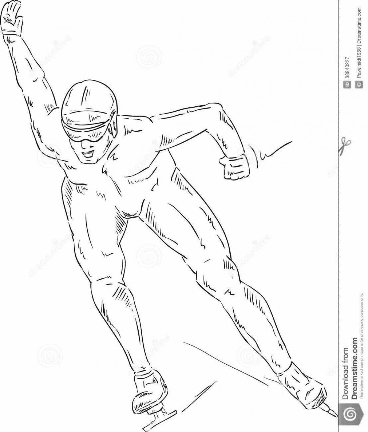 Photo An animated skating coloring page