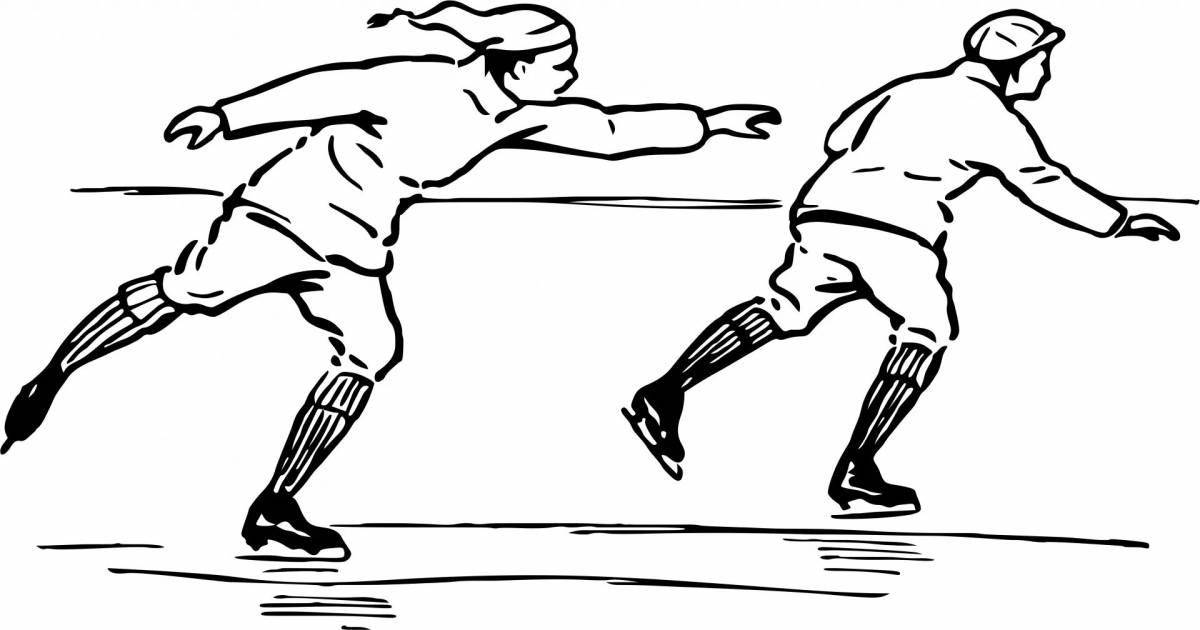 Photo Dynamic skating coloring page