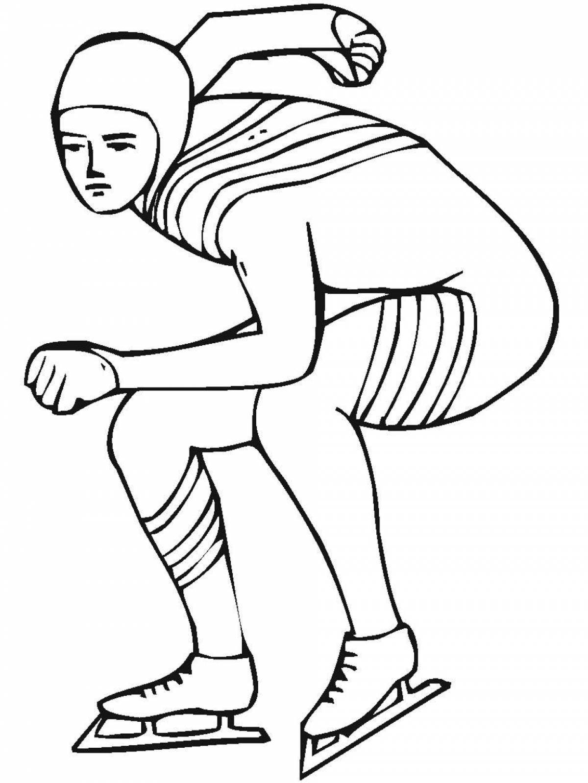 Photo Coloring page bold skating