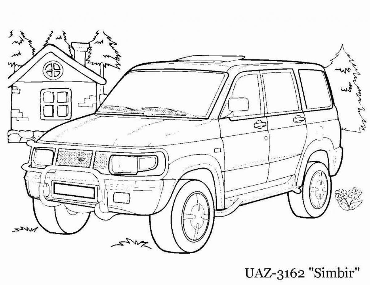 Coloring page magnificent Russian cars